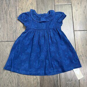 NWT Marks & Spencer Baby Navy Floral Jacquard Dress 6-12M Ruffle
